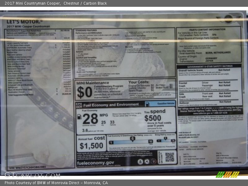  2017 Countryman Cooper Window Sticker