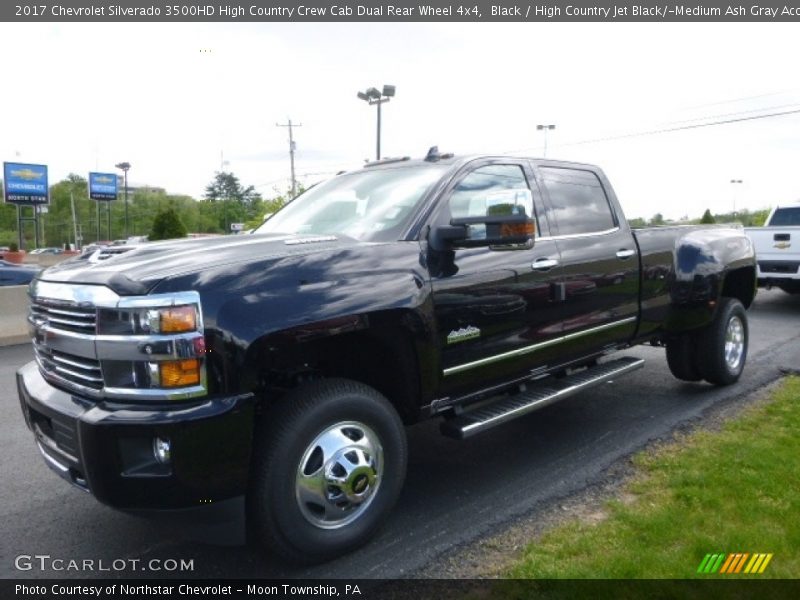 Black / High Country Jet Black/­Medium Ash Gray Accent 2017 Chevrolet Silverado 3500HD High Country Crew Cab Dual Rear Wheel 4x4