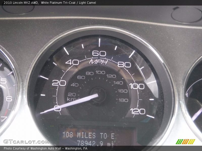 White Platinum Tri-Coat / Light Camel 2010 Lincoln MKZ AWD