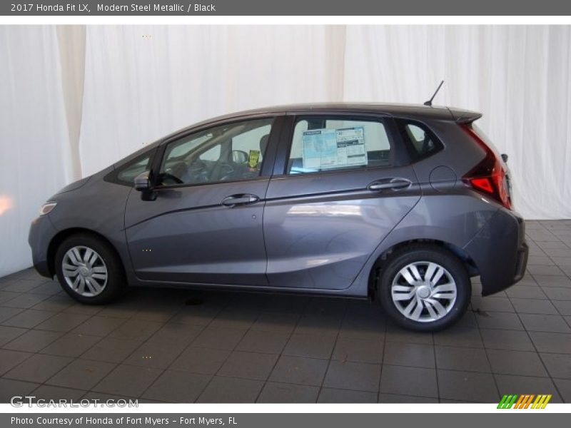 Modern Steel Metallic / Black 2017 Honda Fit LX