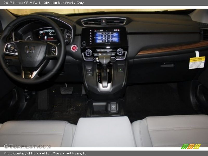 Obsidian Blue Pearl / Gray 2017 Honda CR-V EX-L