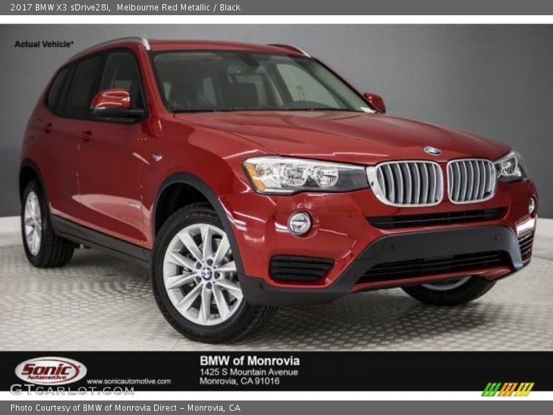 Melbourne Red Metallic / Black 2017 BMW X3 sDrive28i