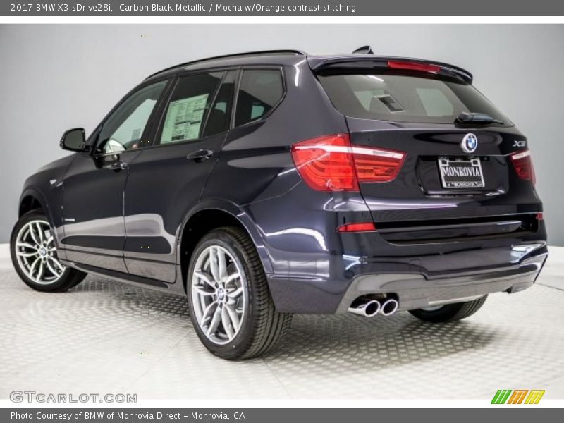 Carbon Black Metallic / Mocha w/Orange contrast stitching 2017 BMW X3 sDrive28i