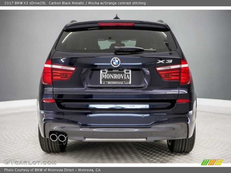 Carbon Black Metallic / Mocha w/Orange contrast stitching 2017 BMW X3 sDrive28i