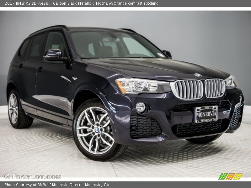 Carbon Black Metallic / Mocha w/Orange contrast stitching 2017 BMW X3 sDrive28i