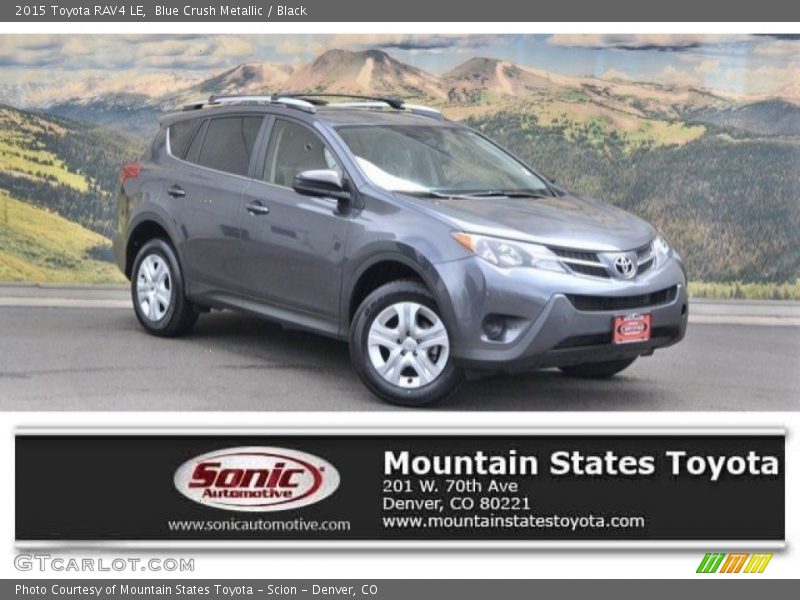 Blue Crush Metallic / Black 2015 Toyota RAV4 LE