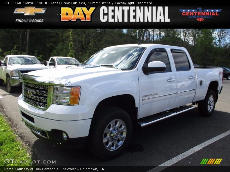 Summit White / Cocoa/Light Cashmere 2012 GMC Sierra 2500HD Denali Crew Cab 4x4