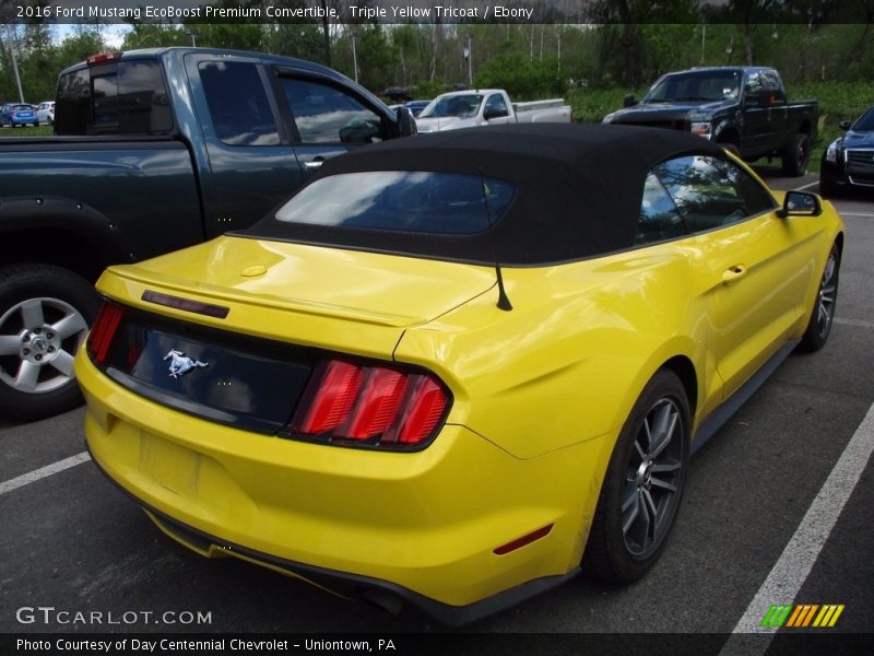 Triple Yellow Tricoat / Ebony 2016 Ford Mustang EcoBoost Premium Convertible