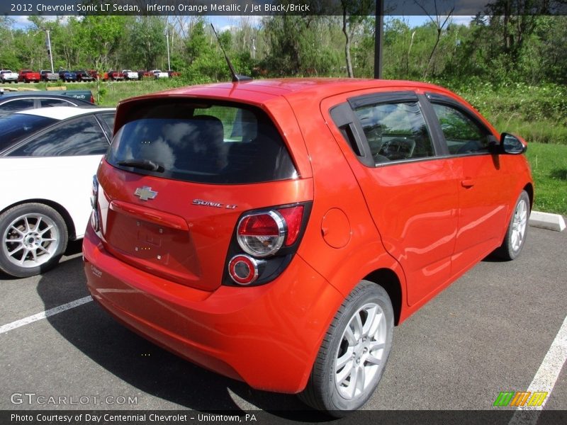 Inferno Orange Metallic / Jet Black/Brick 2012 Chevrolet Sonic LT Sedan