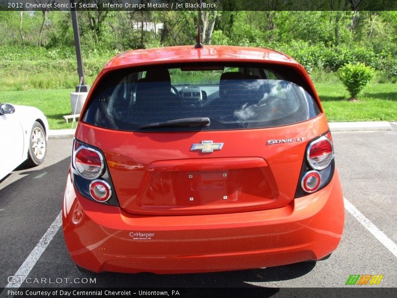 Inferno Orange Metallic / Jet Black/Brick 2012 Chevrolet Sonic LT Sedan