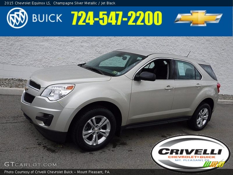 Champagne Silver Metallic / Jet Black 2015 Chevrolet Equinox LS