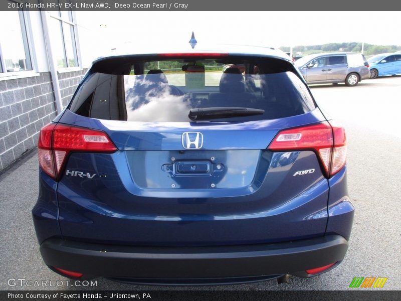 Deep Ocean Pearl / Gray 2016 Honda HR-V EX-L Navi AWD
