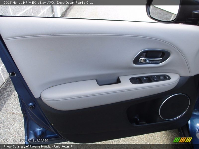 Deep Ocean Pearl / Gray 2016 Honda HR-V EX-L Navi AWD