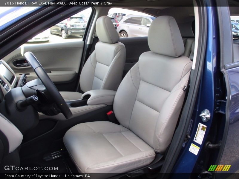 Deep Ocean Pearl / Gray 2016 Honda HR-V EX-L Navi AWD