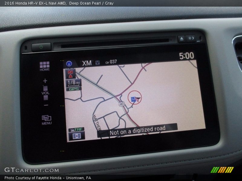 Deep Ocean Pearl / Gray 2016 Honda HR-V EX-L Navi AWD
