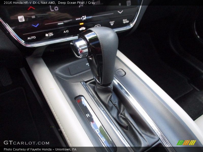 Deep Ocean Pearl / Gray 2016 Honda HR-V EX-L Navi AWD