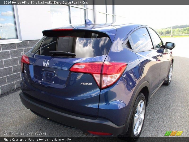 Deep Ocean Pearl / Gray 2016 Honda HR-V EX-L Navi AWD