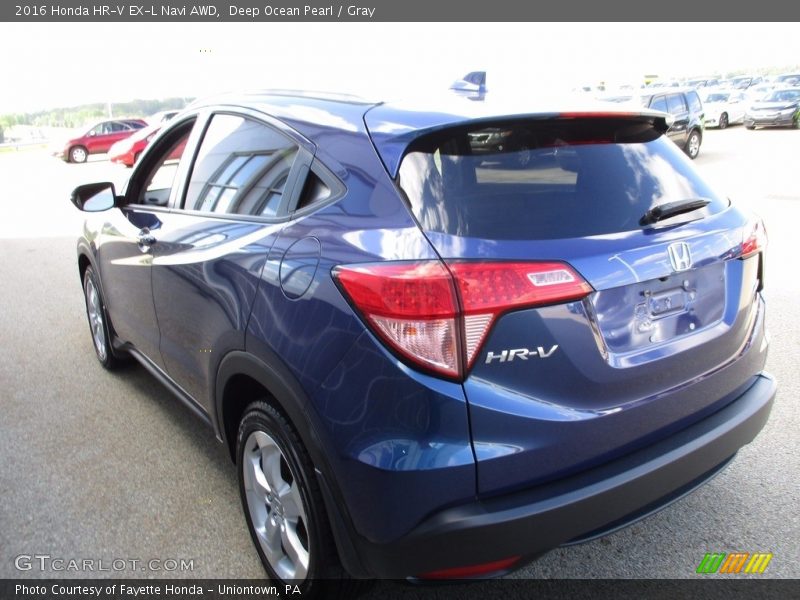 Deep Ocean Pearl / Gray 2016 Honda HR-V EX-L Navi AWD