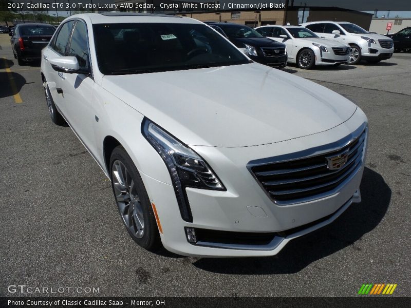 Crystal White Tricoat / Cinnamon/Jet Black 2017 Cadillac CT6 3.0 Turbo Luxury AWD Sedan