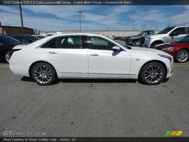 Crystal White Tricoat / Cinnamon/Jet Black 2017 Cadillac CT6 3.0 Turbo Luxury AWD Sedan