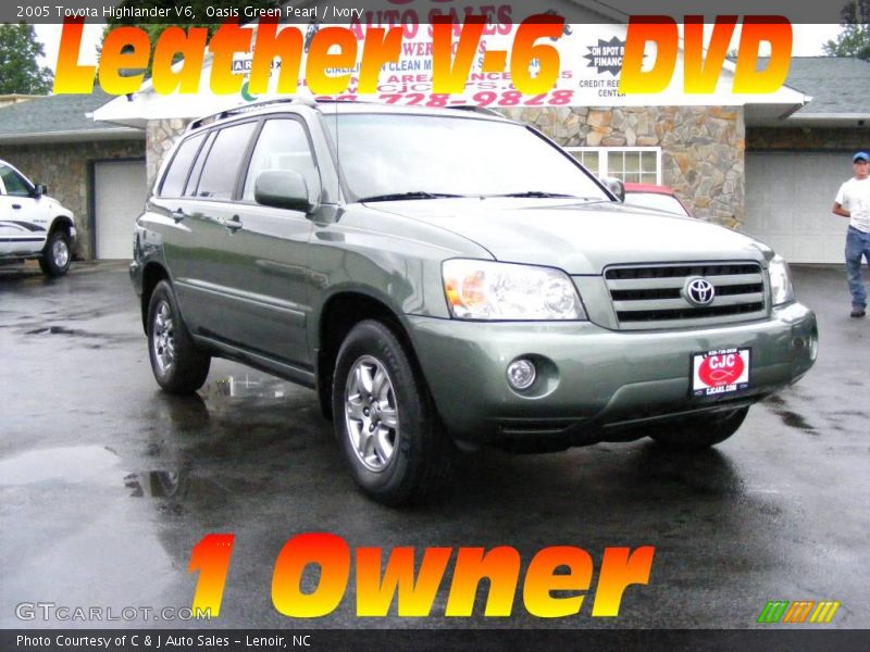 Oasis Green Pearl / Ivory 2005 Toyota Highlander V6