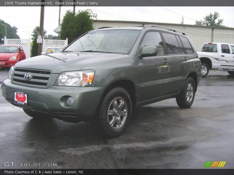 Oasis Green Pearl / Ivory 2005 Toyota Highlander V6