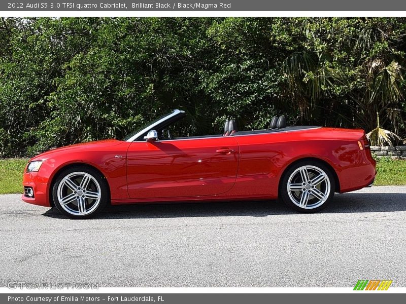 Brilliant Black / Black/Magma Red 2012 Audi S5 3.0 TFSI quattro Cabriolet