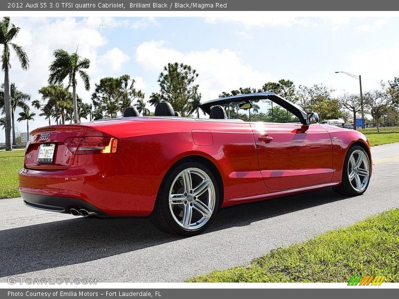 Brilliant Black / Black/Magma Red 2012 Audi S5 3.0 TFSI quattro Cabriolet