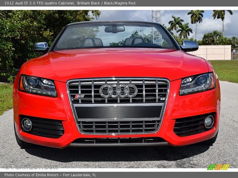 Brilliant Black / Black/Magma Red 2012 Audi S5 3.0 TFSI quattro Cabriolet