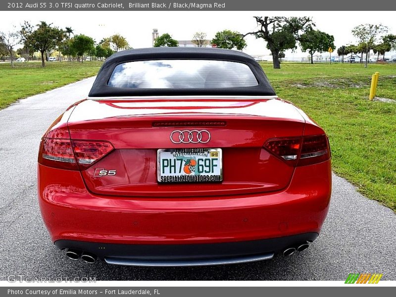 Brilliant Black / Black/Magma Red 2012 Audi S5 3.0 TFSI quattro Cabriolet