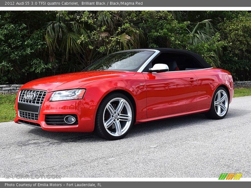 Brilliant Black / Black/Magma Red 2012 Audi S5 3.0 TFSI quattro Cabriolet