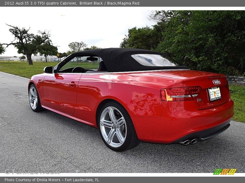 Brilliant Black / Black/Magma Red 2012 Audi S5 3.0 TFSI quattro Cabriolet