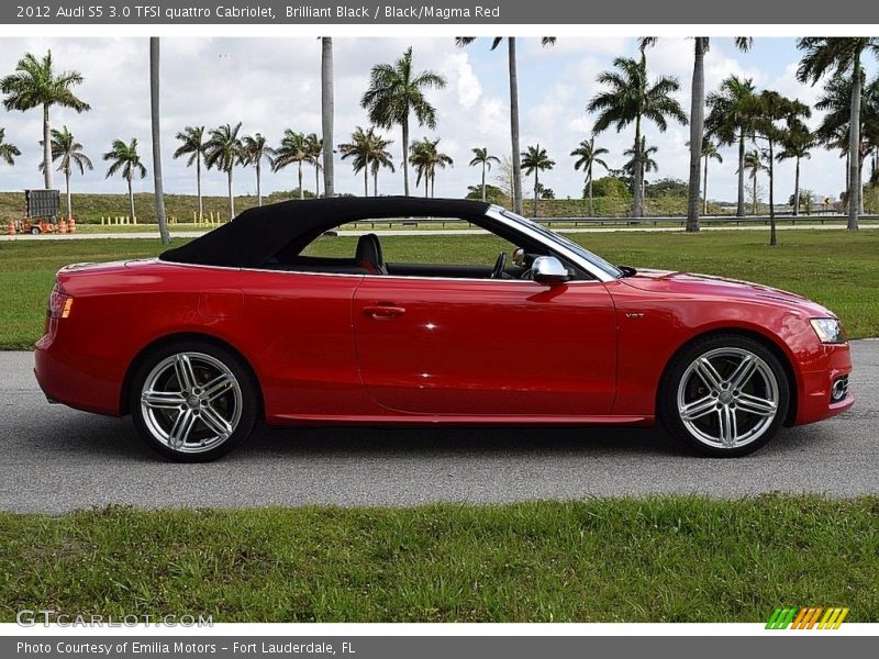 Brilliant Black / Black/Magma Red 2012 Audi S5 3.0 TFSI quattro Cabriolet