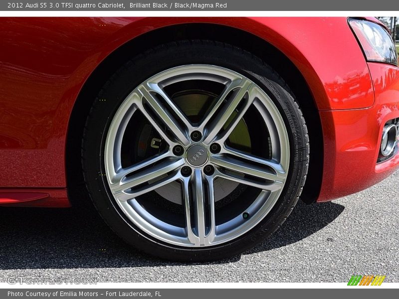 Brilliant Black / Black/Magma Red 2012 Audi S5 3.0 TFSI quattro Cabriolet