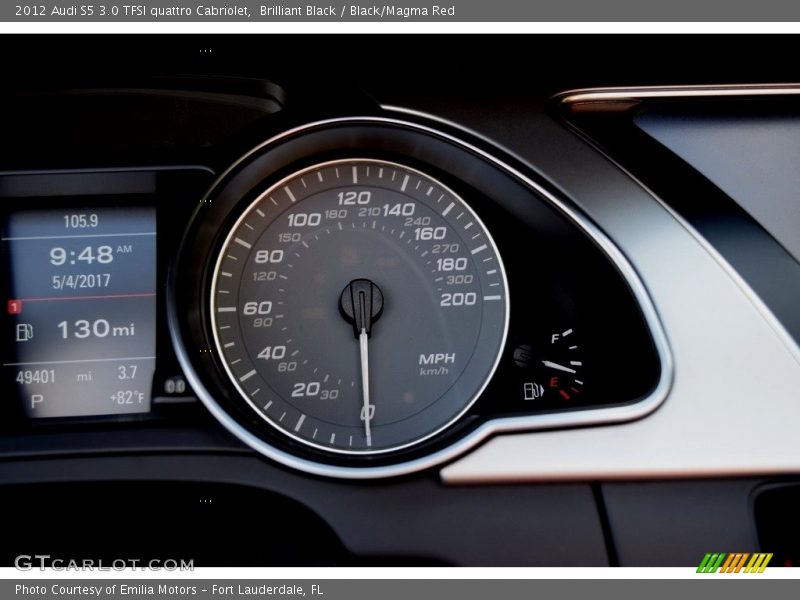 Brilliant Black / Black/Magma Red 2012 Audi S5 3.0 TFSI quattro Cabriolet