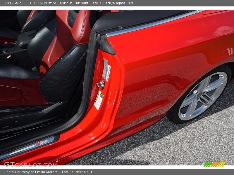 Brilliant Black / Black/Magma Red 2012 Audi S5 3.0 TFSI quattro Cabriolet