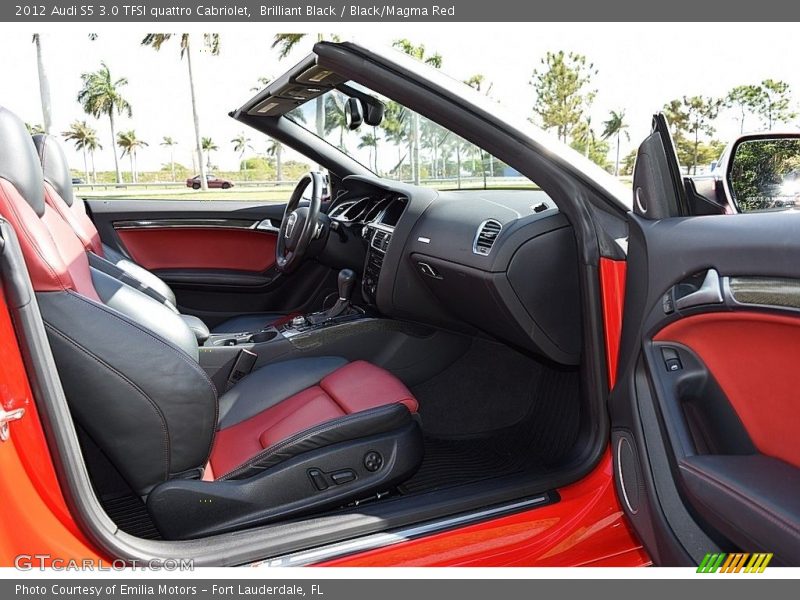 Brilliant Black / Black/Magma Red 2012 Audi S5 3.0 TFSI quattro Cabriolet