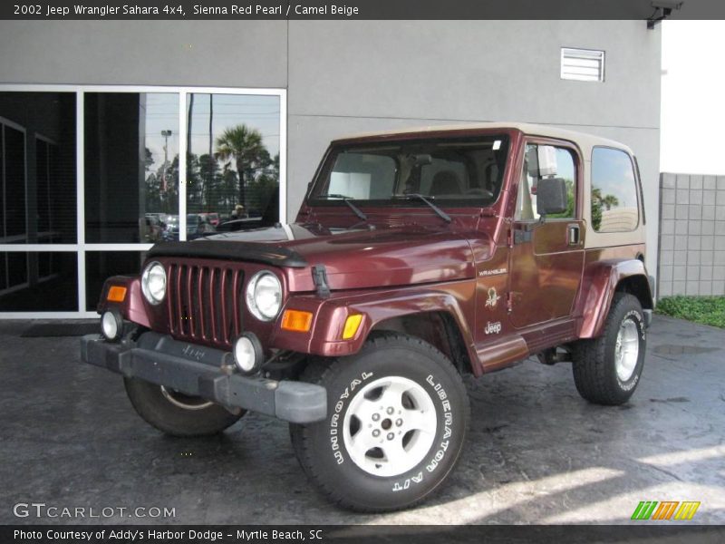 Sienna Red Pearl / Camel Beige 2002 Jeep Wrangler Sahara 4x4