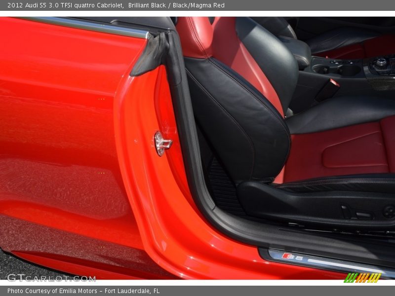 Brilliant Black / Black/Magma Red 2012 Audi S5 3.0 TFSI quattro Cabriolet