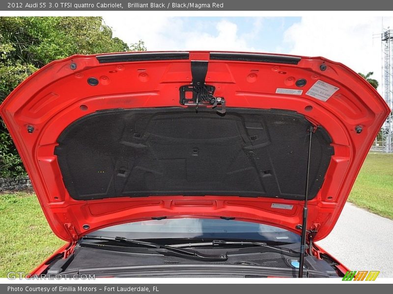 Brilliant Black / Black/Magma Red 2012 Audi S5 3.0 TFSI quattro Cabriolet