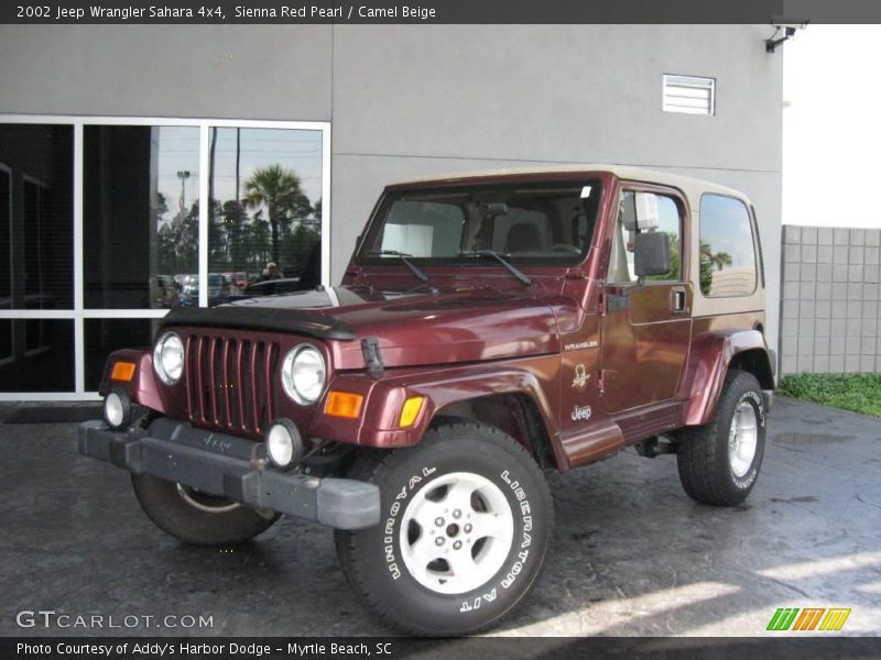 Sienna Red Pearl / Camel Beige 2002 Jeep Wrangler Sahara 4x4