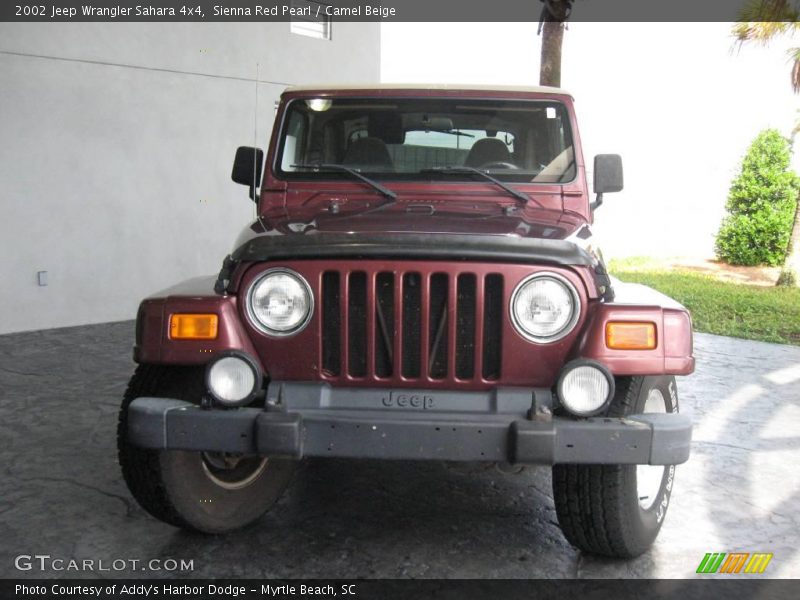 Sienna Red Pearl / Camel Beige 2002 Jeep Wrangler Sahara 4x4