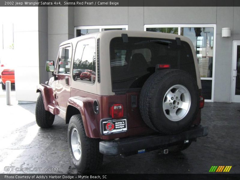 Sienna Red Pearl / Camel Beige 2002 Jeep Wrangler Sahara 4x4