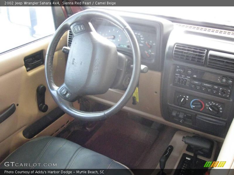 Sienna Red Pearl / Camel Beige 2002 Jeep Wrangler Sahara 4x4