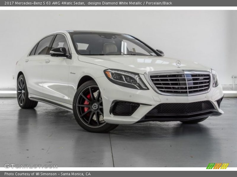 designo Diamond White Metallic / Porcelain/Black 2017 Mercedes-Benz S 63 AMG 4Matic Sedan