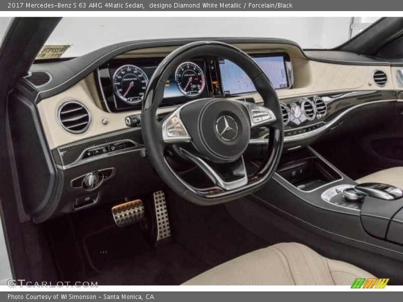 designo Diamond White Metallic / Porcelain/Black 2017 Mercedes-Benz S 63 AMG 4Matic Sedan