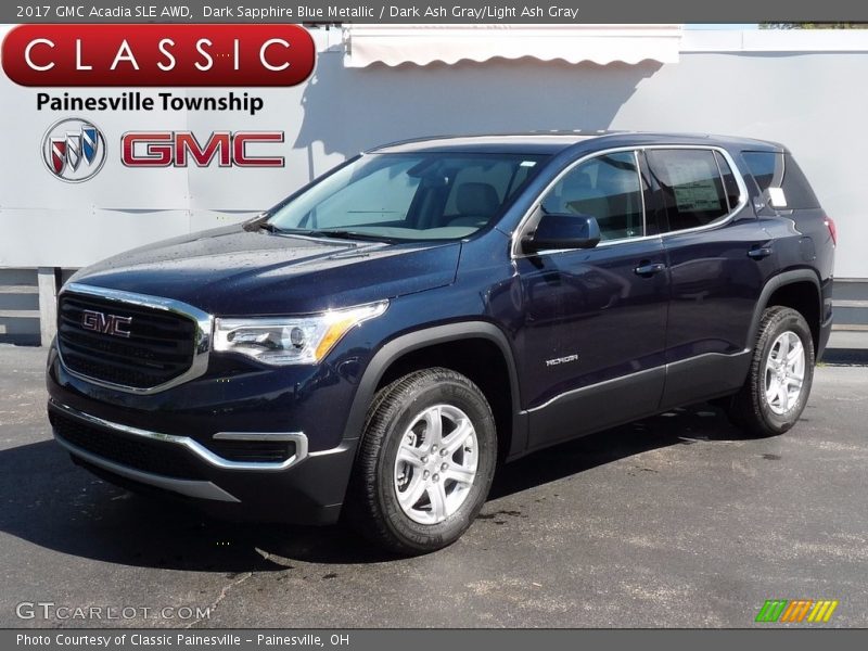 Dark Sapphire Blue Metallic / Dark Ash Gray/Light Ash Gray 2017 GMC Acadia SLE AWD