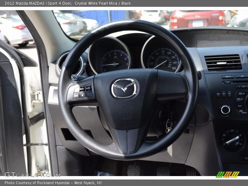 Crystal White Pearl Mica / Black 2012 Mazda MAZDA3 i Sport 4 Door