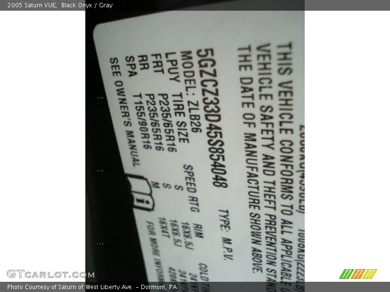 Black Onyx / Gray 2005 Saturn VUE