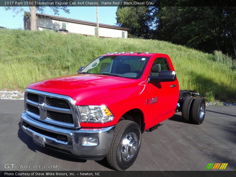Flame Red / Black/Diesel Gray 2017 Ram 3500 Tradesman Regular Cab 4x4 Chassis
